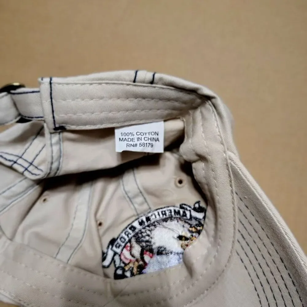 American Crop Insurance Tan Baseball Cap Embroidered Eagle Logo Adjustable
